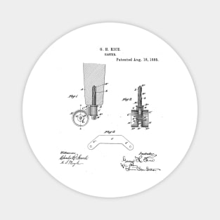 Caster Vintage Patent Hand Drawing Funny Novelty Magnet